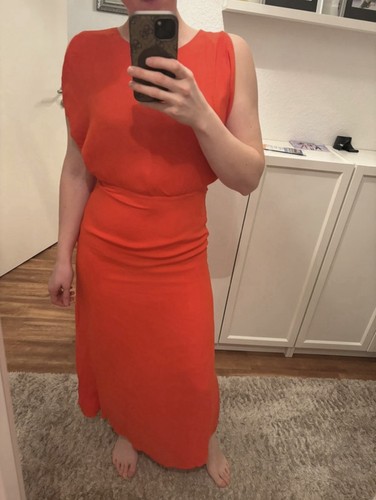 Stefanel seidenkleid rot mit - stefanel,